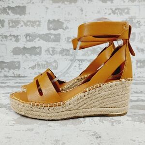 New Franco Sarto Callia Cuoio Leather Espadrille Wedge Heels